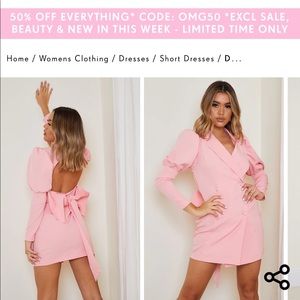 Pink Blazer Bow Dress